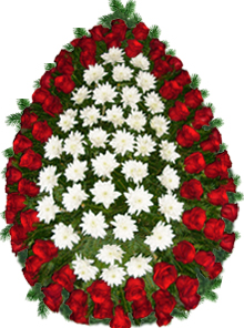 Coroana funerara cu crizanteme si trandafiri