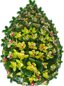 Coroana funerara din orhidee