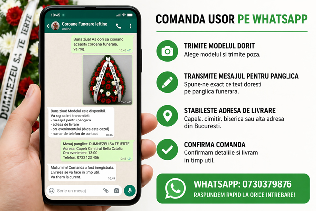 comanda coroane funerare pe whatsapp