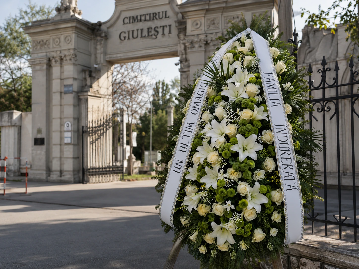 coroane funerare livrate la Cimitirul Giulești
