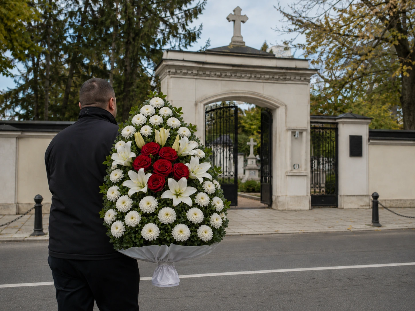 coroane funerare livrate la Cimitirul Herăstrău