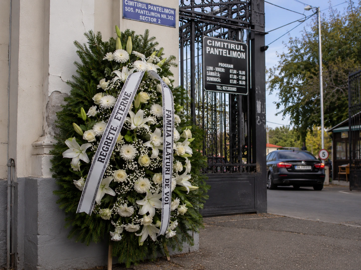 coroane funerare livrate la Cimitirul Pantelimon