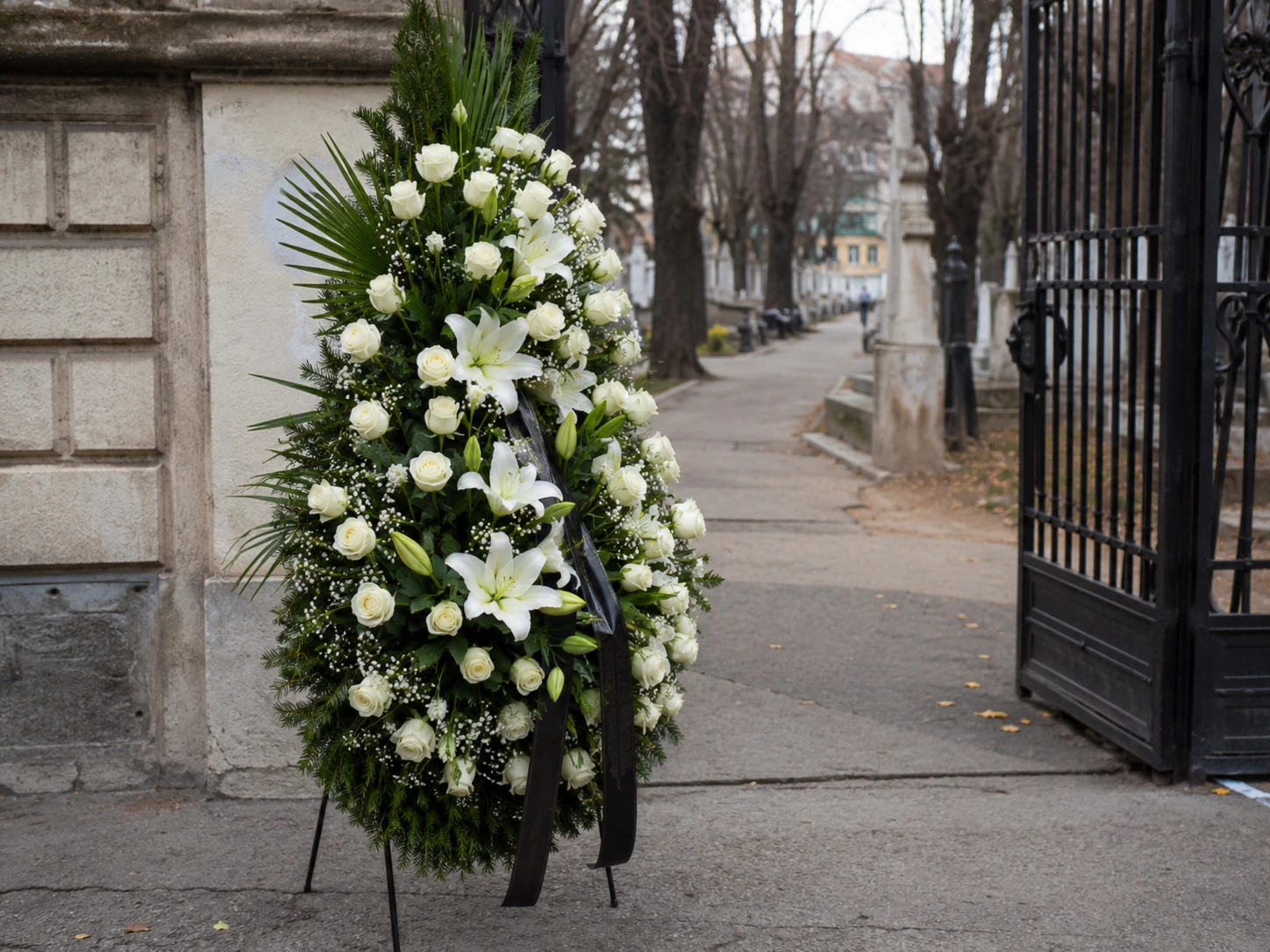 coroane funerare livrate la Cimitirul Reînvierea