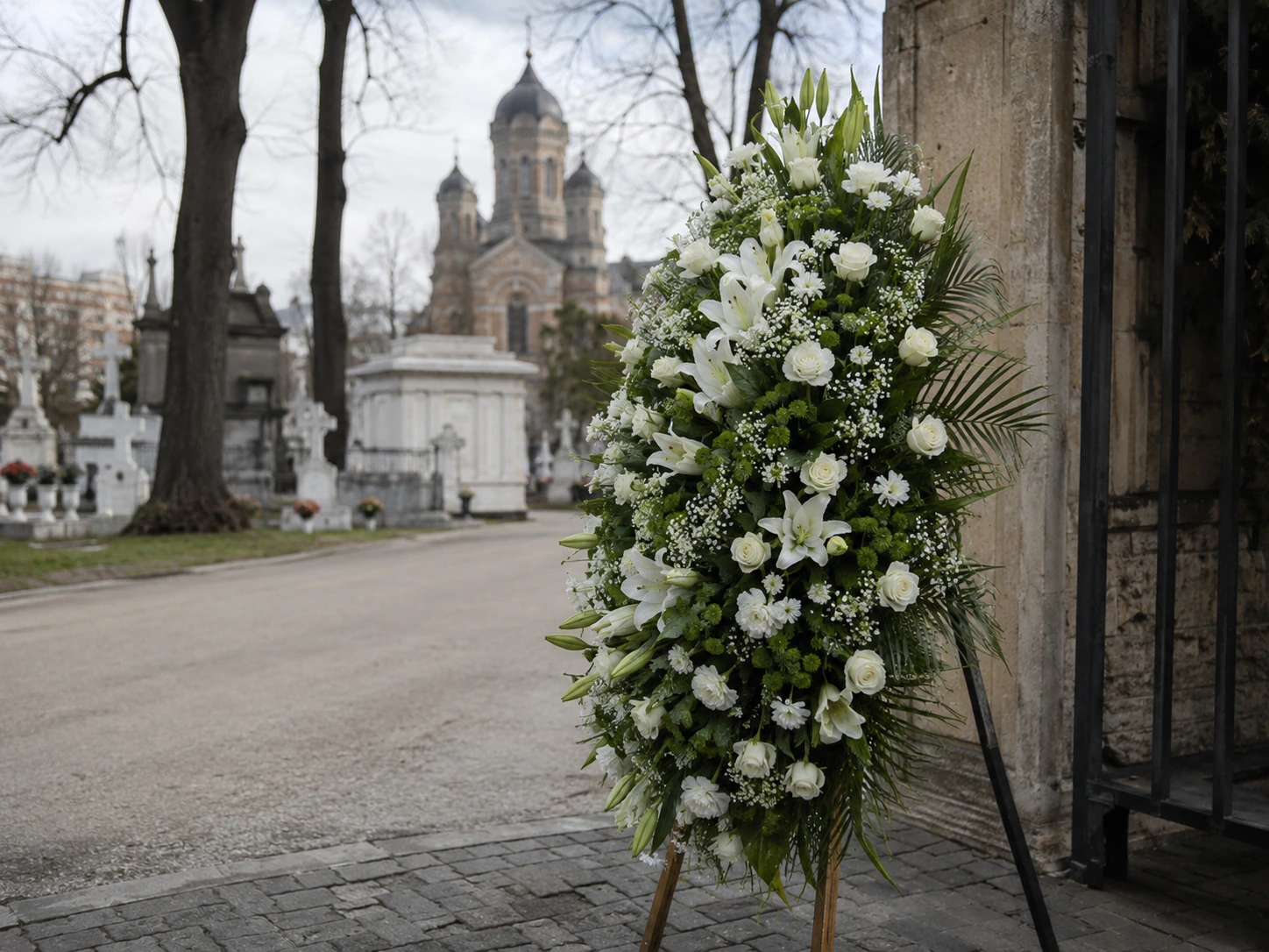 coroane funerare livrate la Cimitirul Sfânta Vineri
