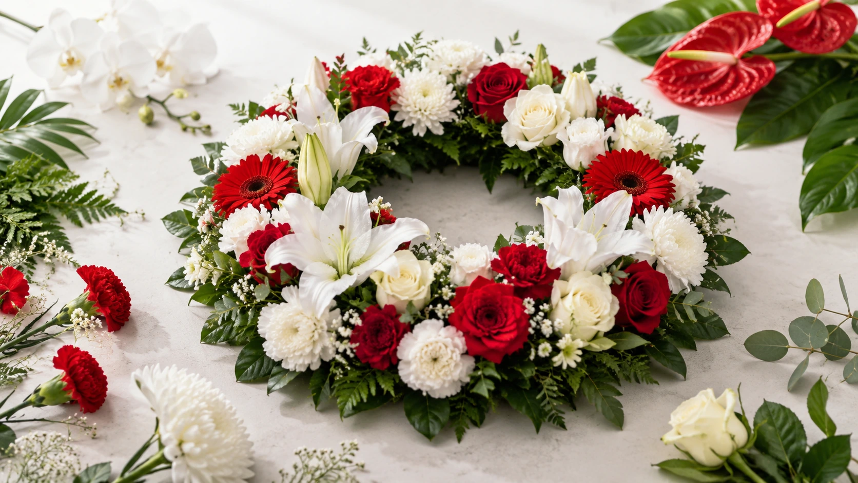 coroane funerare pe burete sau pe suport clasic