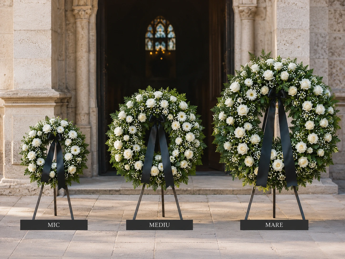 dimensiuni coroane funerare modele