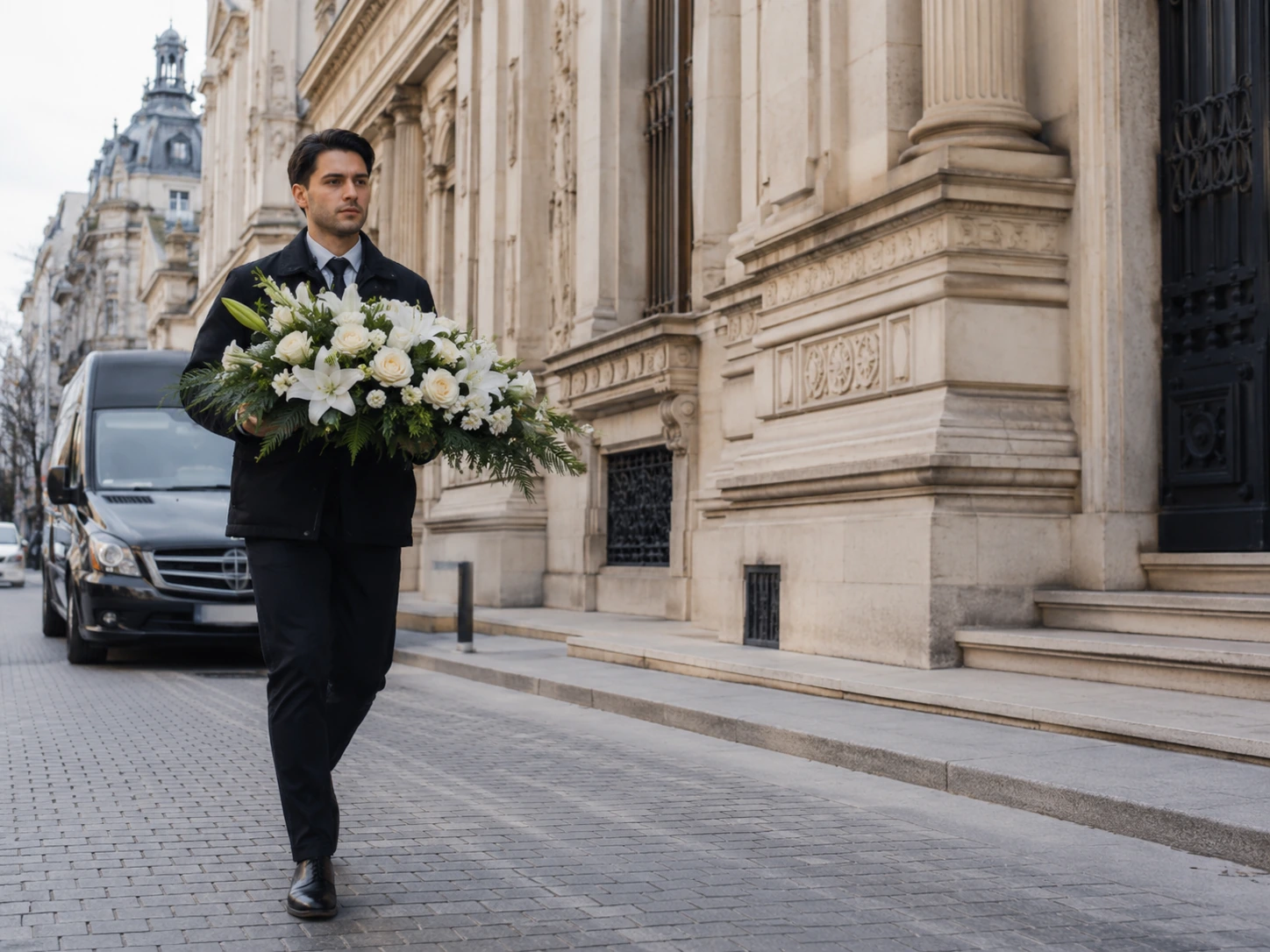 aranjament floral funerar pentru priveghi