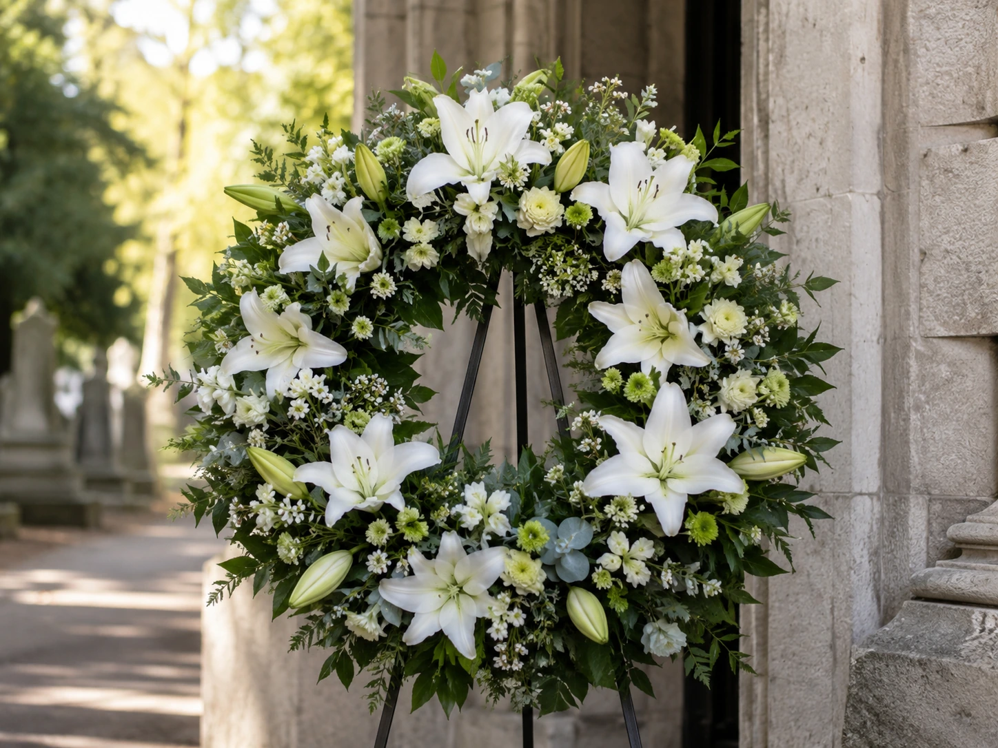 ghid coroane funerare cu crini