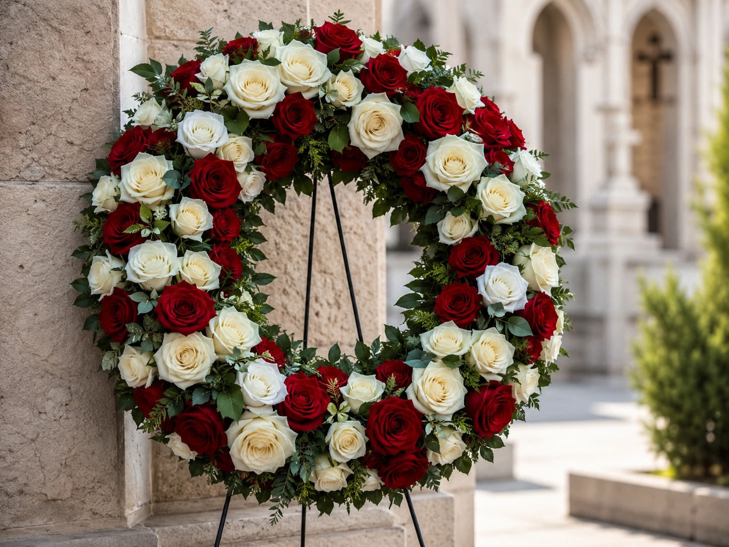 ghid coroane funerare cu trandafiri