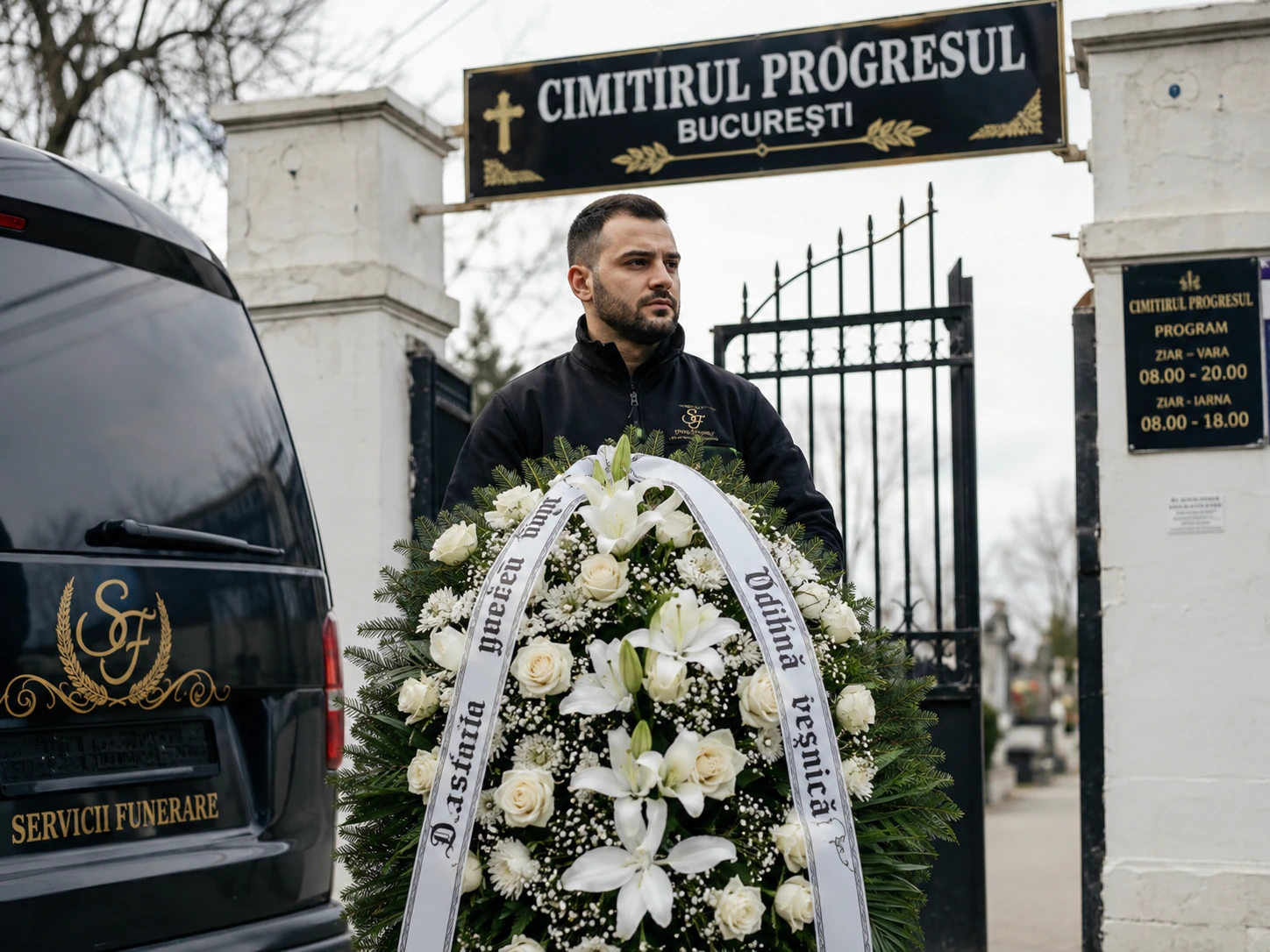 livrare coroane funerare la Cimitirul Progresul