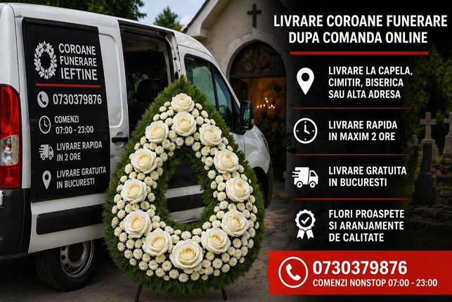 livrare coroane funerare dupa comanda online
