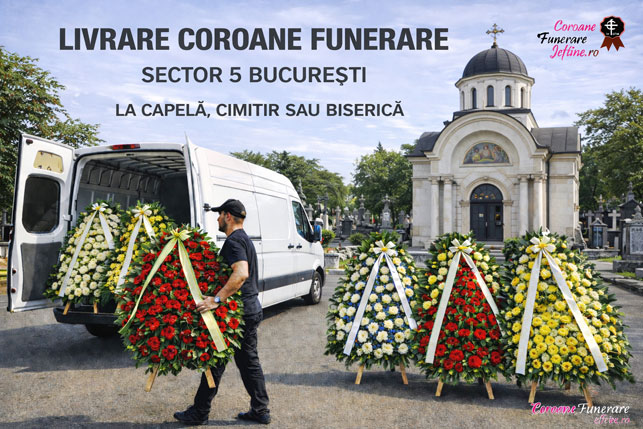 livrare coroane funerare Sector 5 la capela sau cimitir