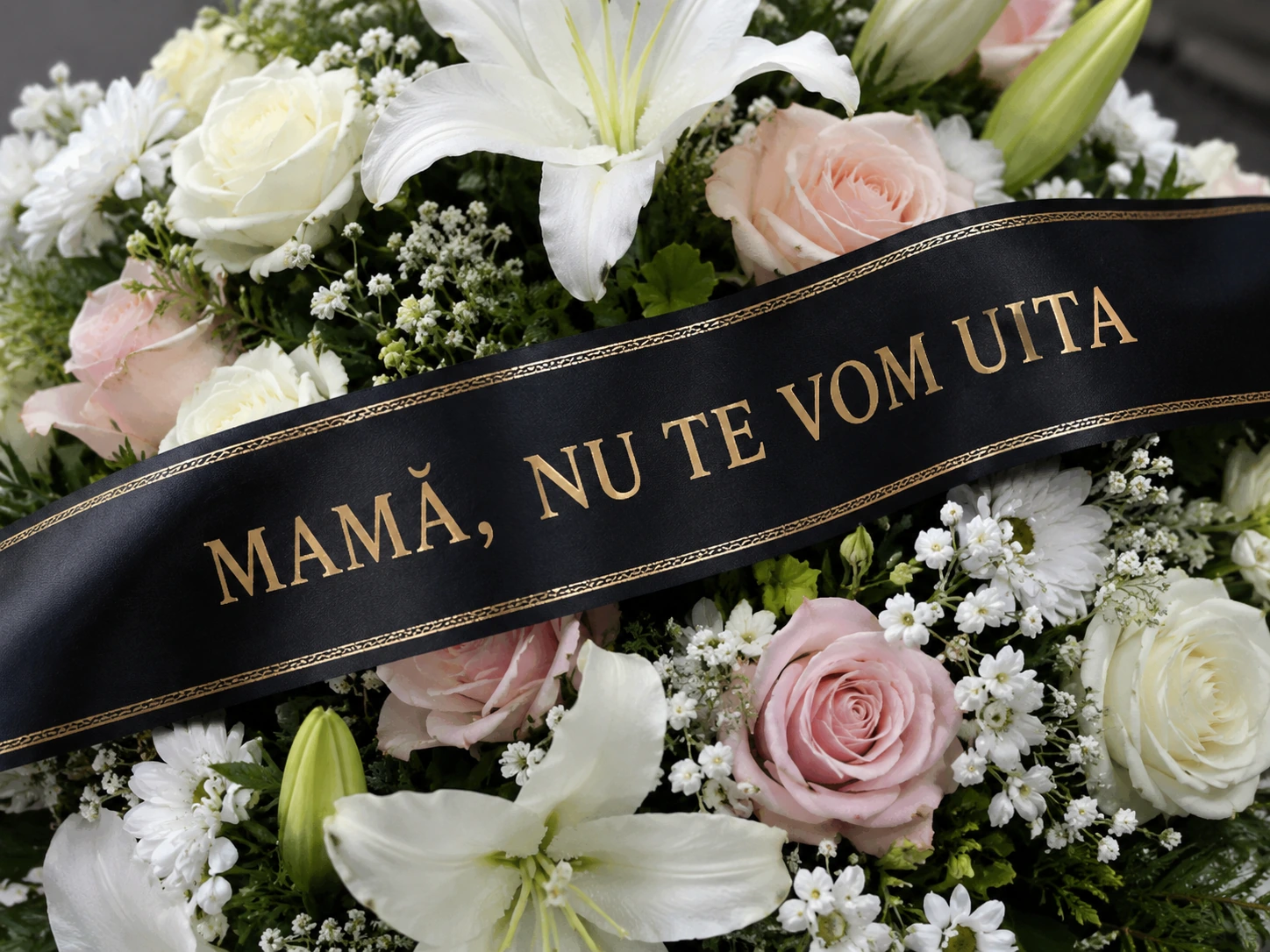 panglică funerară pentru mamă