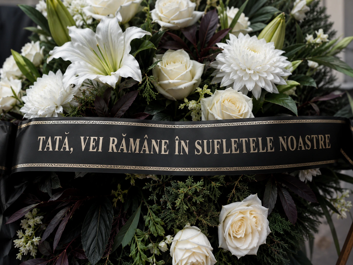panglică funerară pentru tată