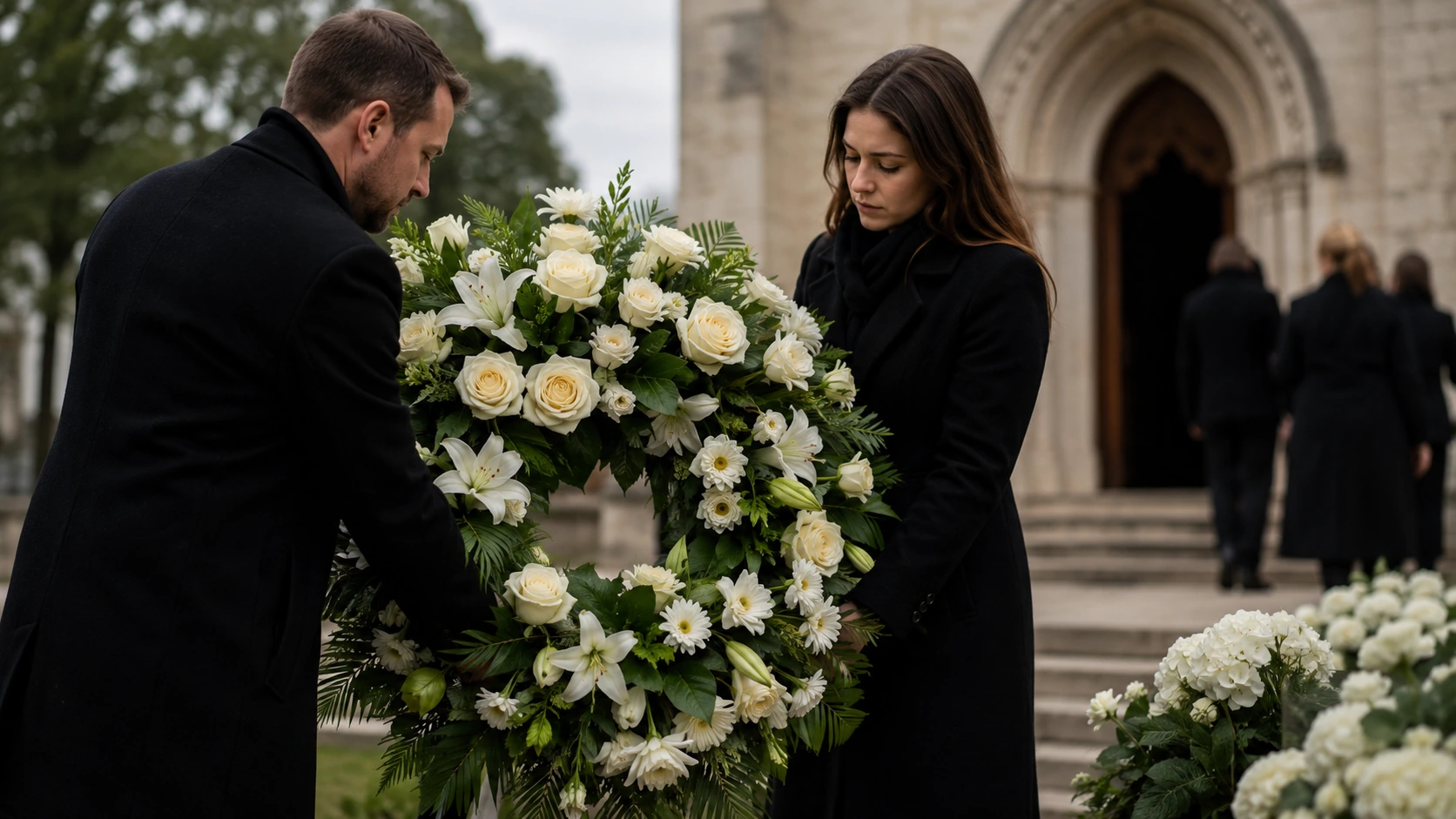 un ultim omagiu prin coroane funerare