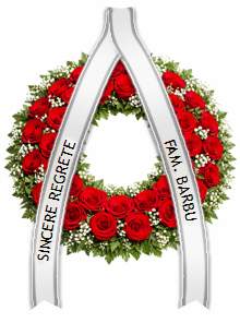 coroana rotunda trandafiri rosii