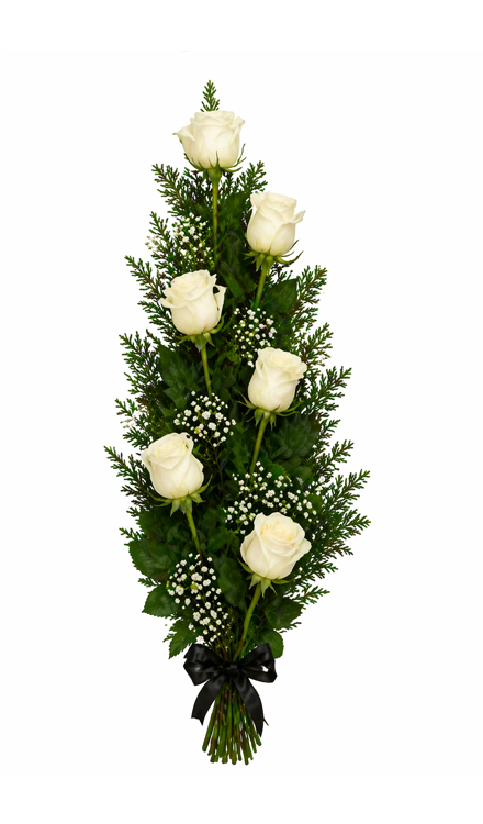 Aranjament funerar A5 buchet din trandafiri roșii