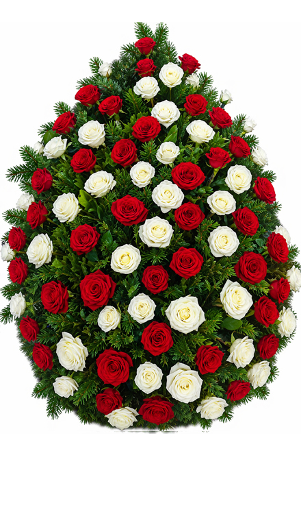 Coroană din trandafiri bicolor