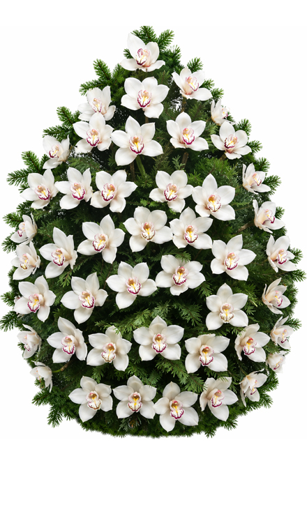 Coroană funerară i47 din orhidee