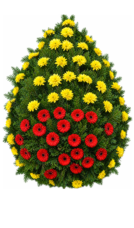 Coroană funerară i65 din gerbere și crizanteme