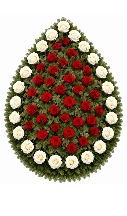 Coroană funerară i75 circulară din trandafiri