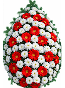 Coroana din crizanteme si gerbera