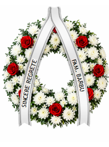 coroana rotunda crizanteme trandafiri