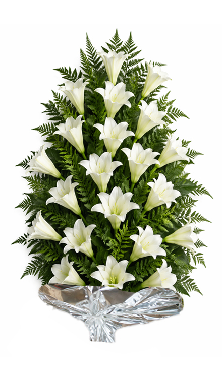 Jerbă funerară din crini